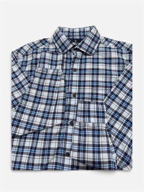 Buttoned Down Men’s Supima Cotton Blue Plaid Tailored Shirt M 32/33